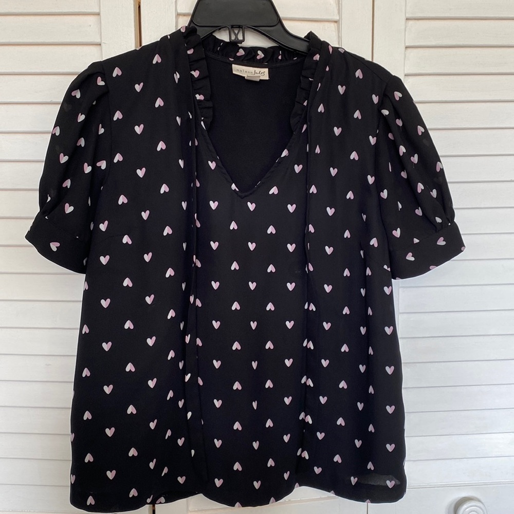 Women's Printed Tie Neck Blouse | Maison Jules